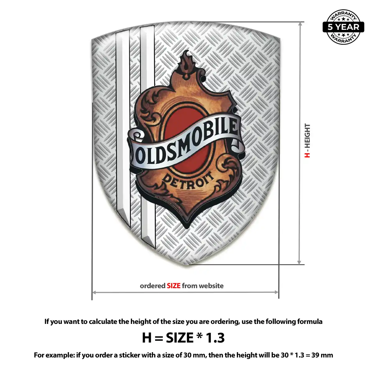 Oldsmobile Car Emblem Overlay Premium Dome