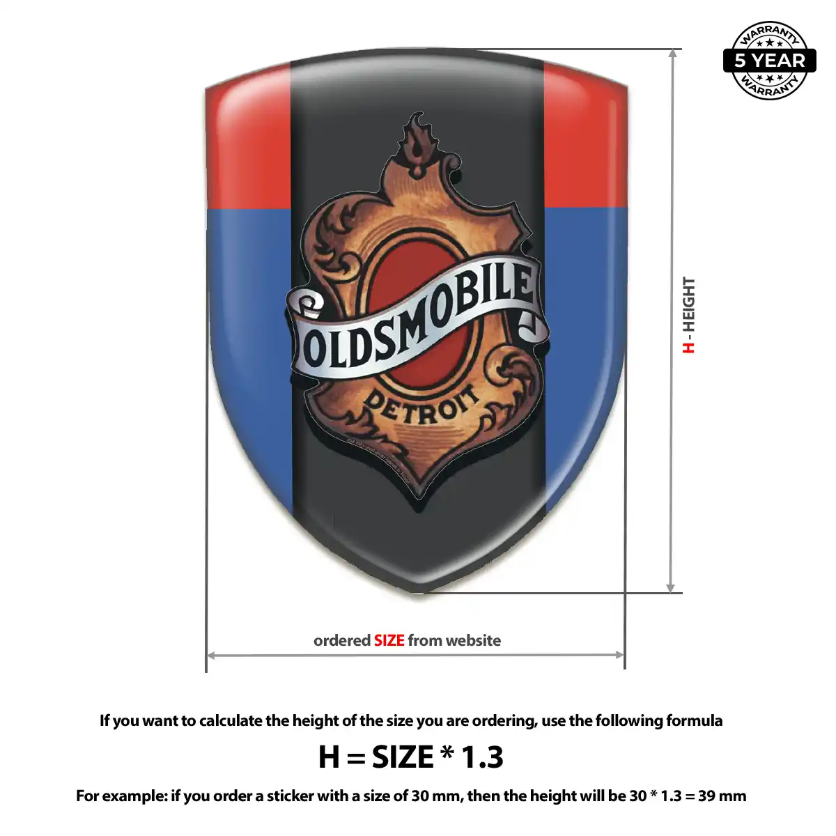 Oldsmobile Car Emblem Sticker Cabin Style