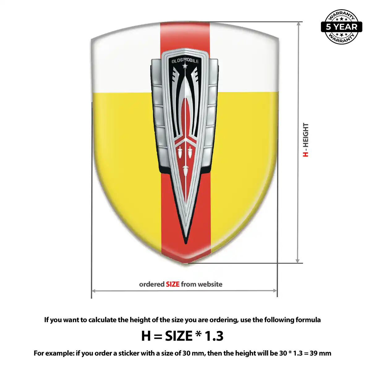 Oldsmobile Car Emblem Sticker Deluxe Edition