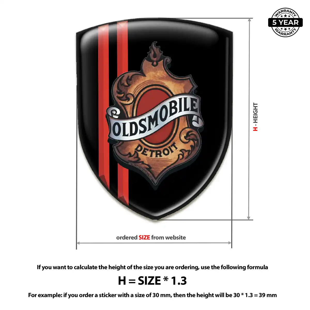 Oldsmobile Car Emblem Sticker Exterior Luxe