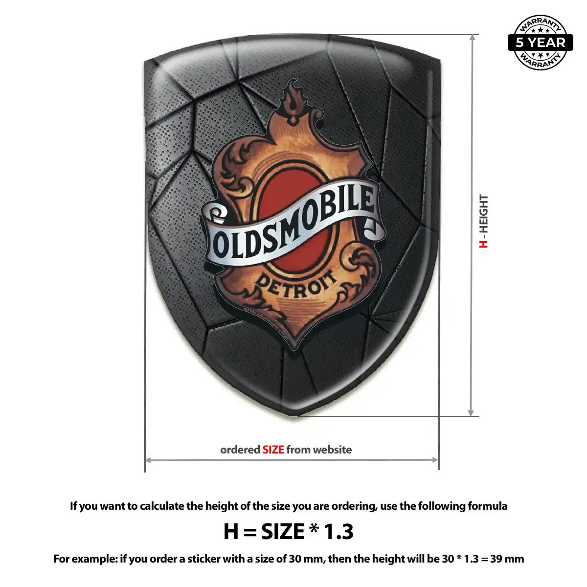 Oldsmobile Car Emblem Sticker Opulent Line