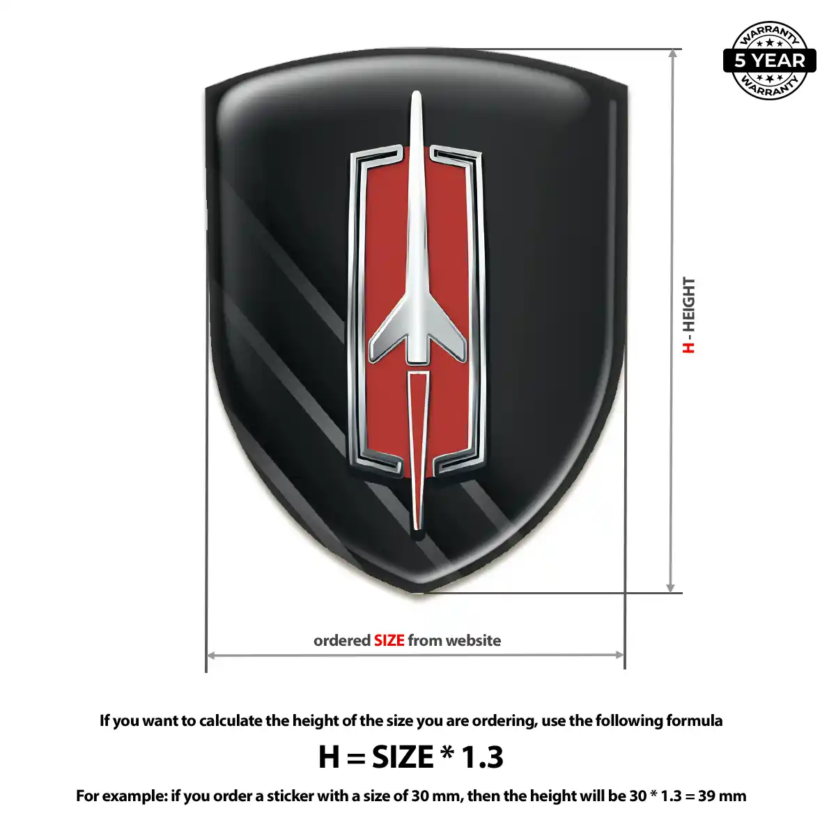 Oldsmobile Car Emblem Sticker Premium Dome