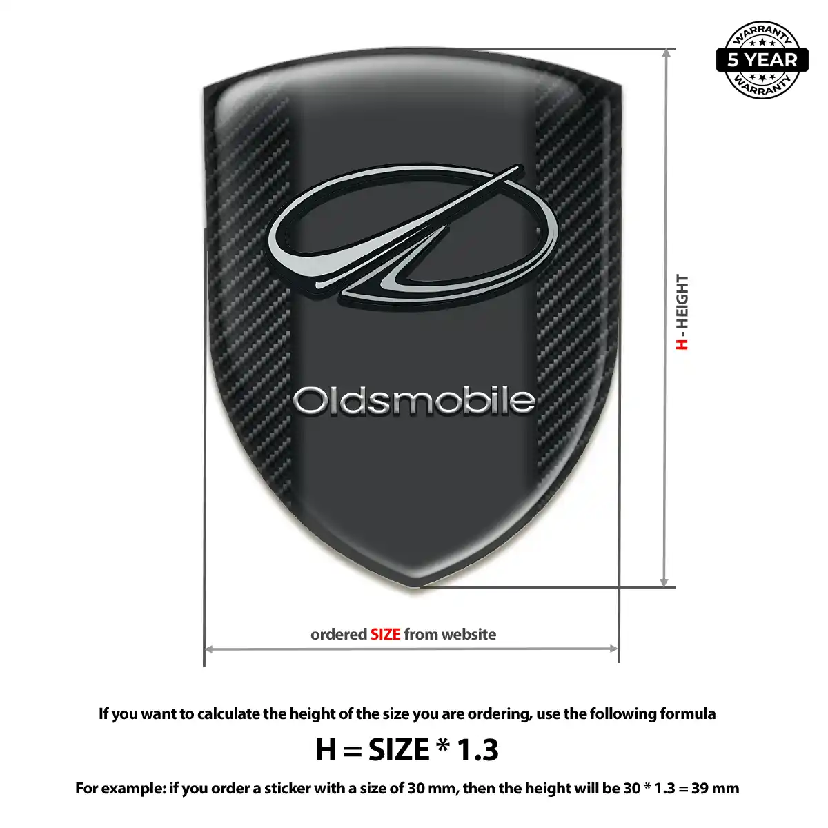 Oldsmobile Car Emblem Sticker Resin Elite