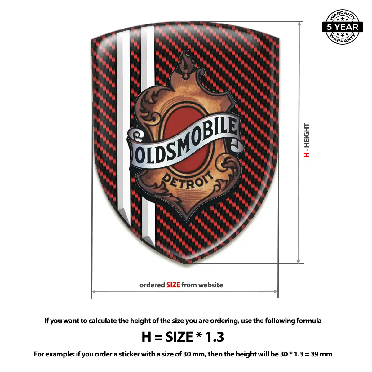 Oldsmobile Car Emblem Sticker Resin Luxe