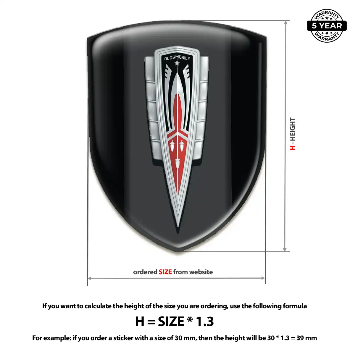 Oldsmobile Car Logo Decal Deluxe Edition