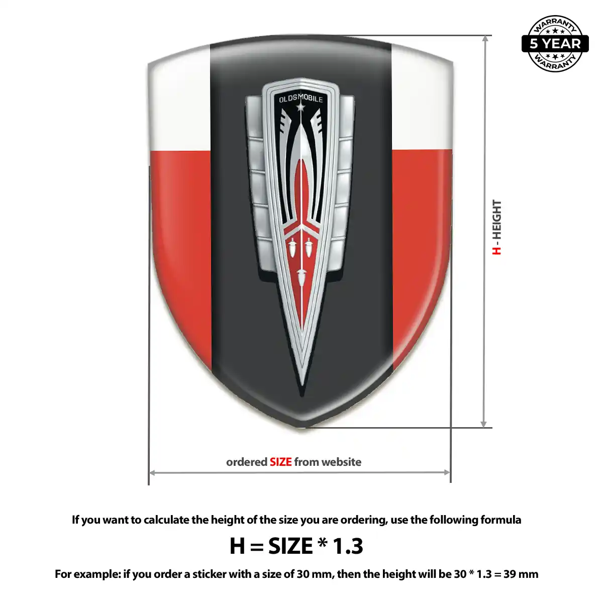 Oldsmobile Car Logo Decal Outer Style