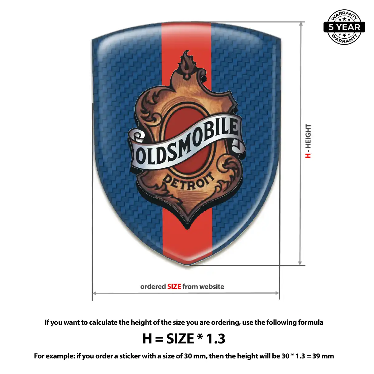 Oldsmobile Car Logo Decal Resin Elite