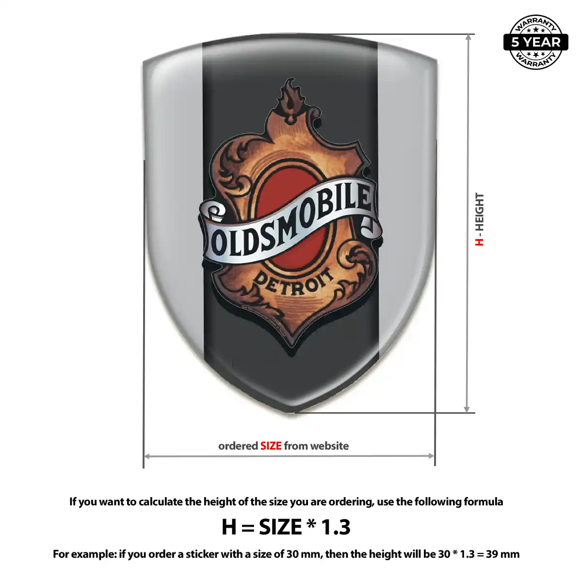 Oldsmobile Crest Logo Emblem Elite Finish