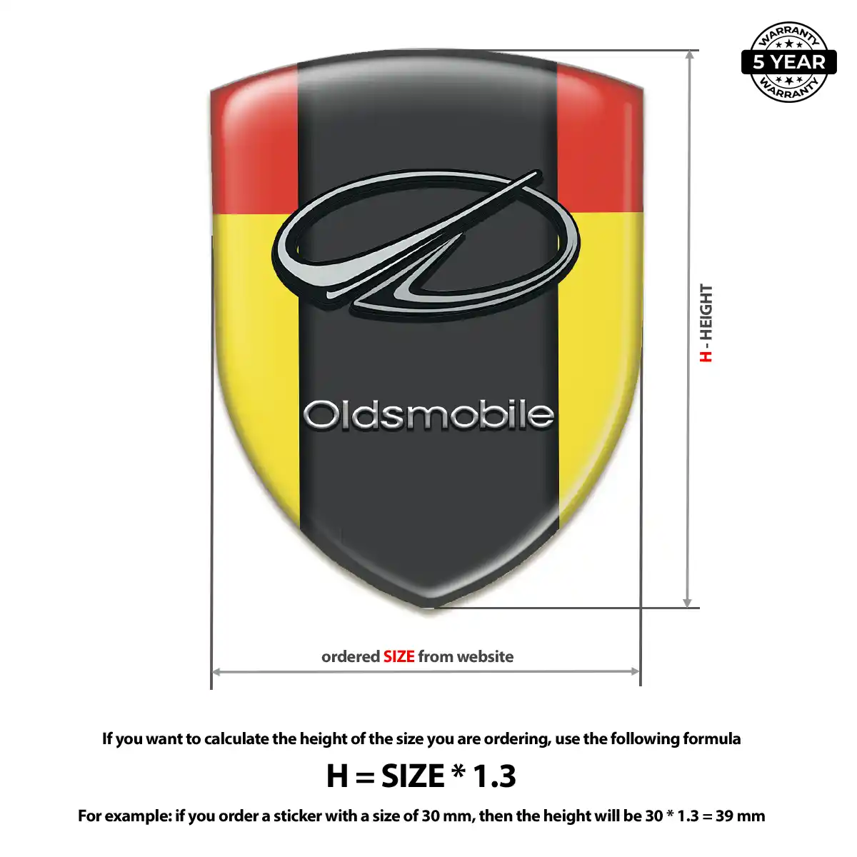 Oldsmobile Crest Logo Emblem Outer Style