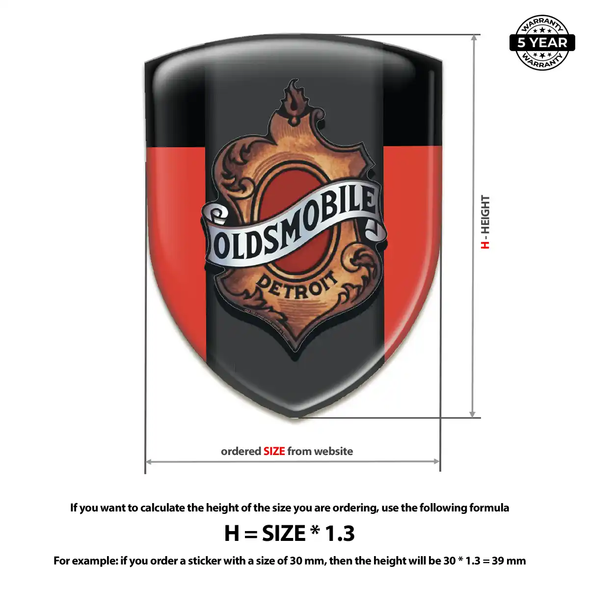 Oldsmobile Crest Logo Emblem Premium Dome