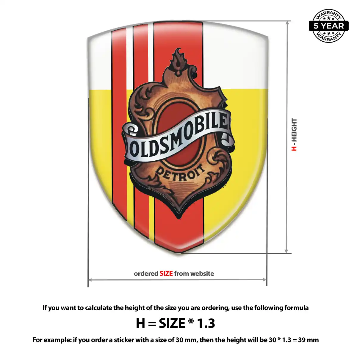 Oldsmobile Domed Badge Resin Elite