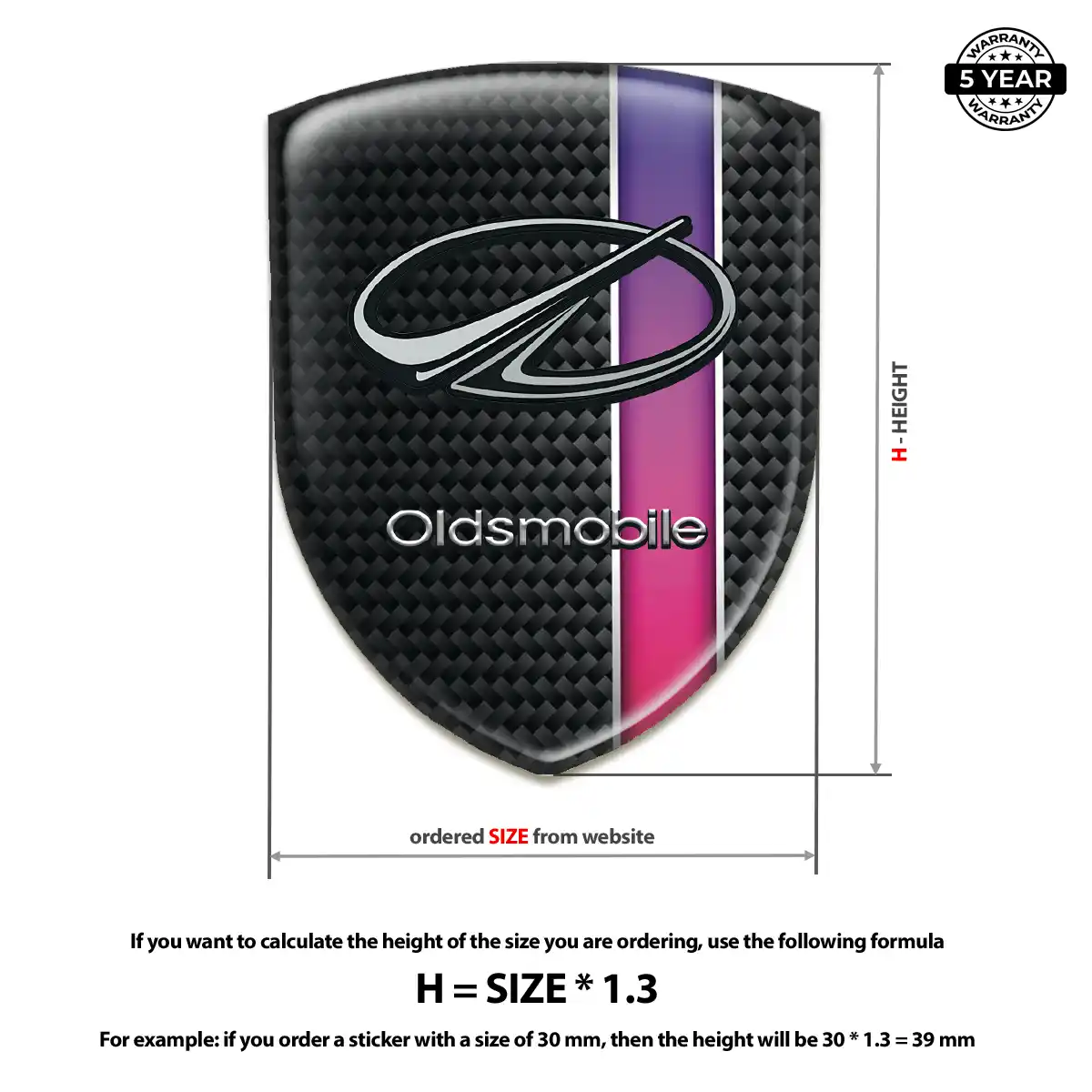 Oldsmobile Domed Car Sticker Deluxe Edition