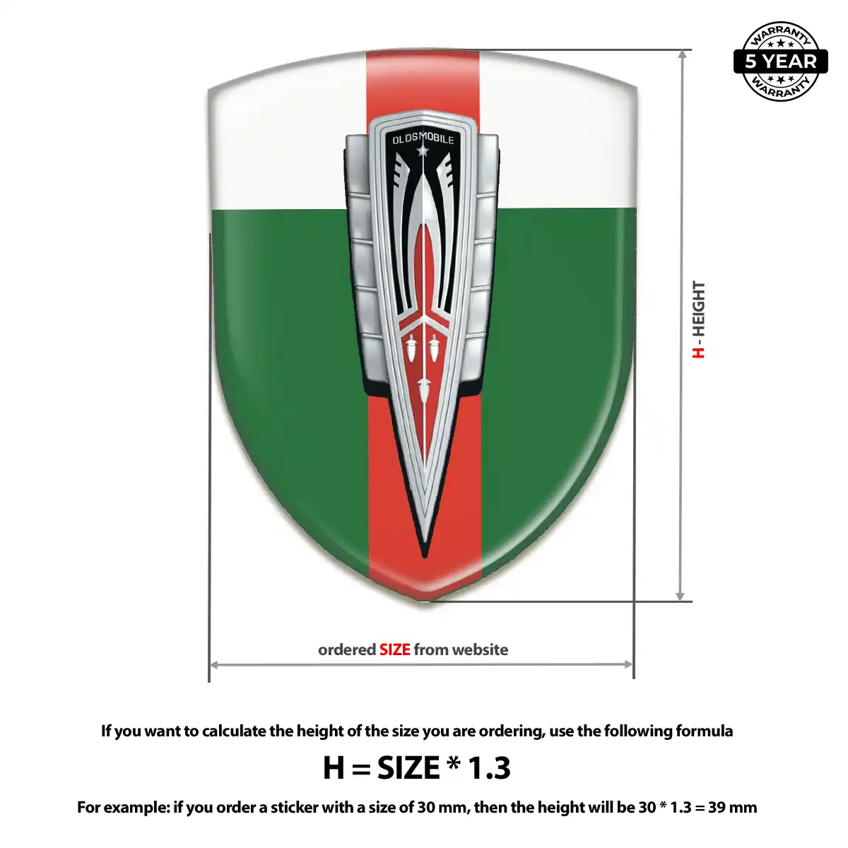 Oldsmobile Domed Car Sticker Elite Edition