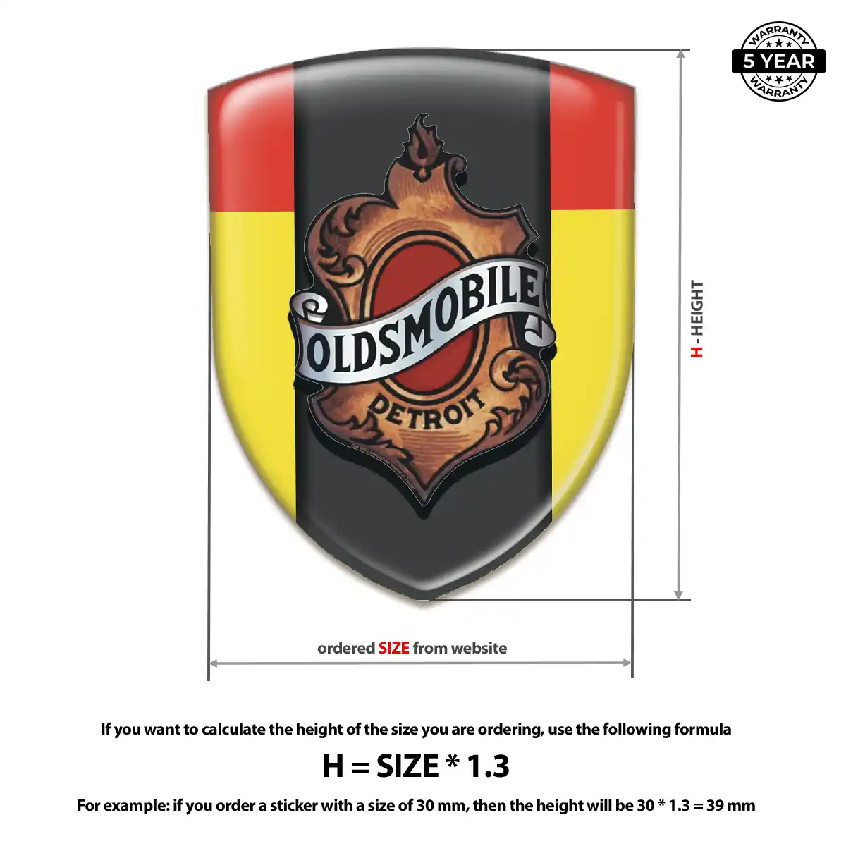 Oldsmobile Domed Car Sticker Noble Edition