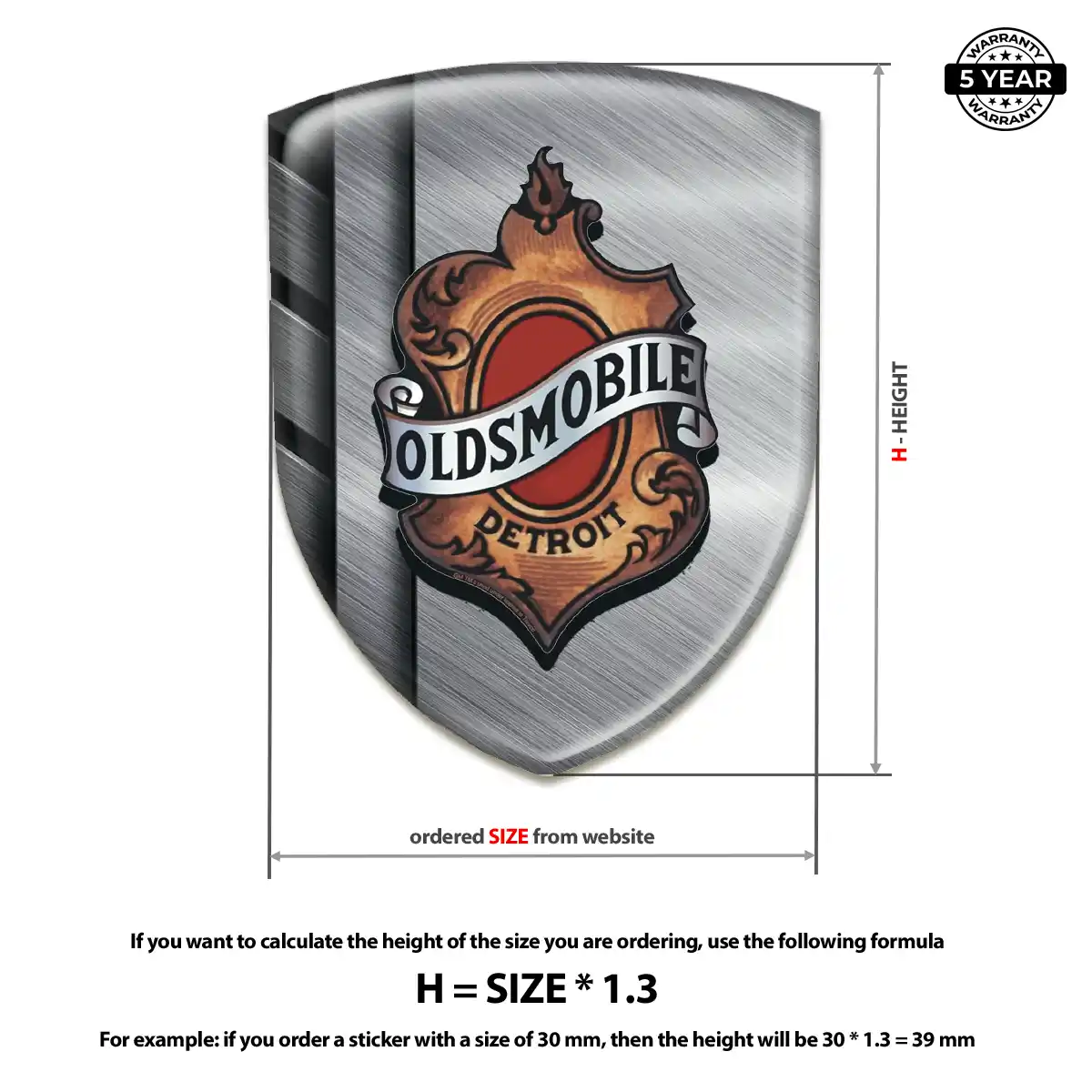 Oldsmobile Domed Car Sticker Outer Style