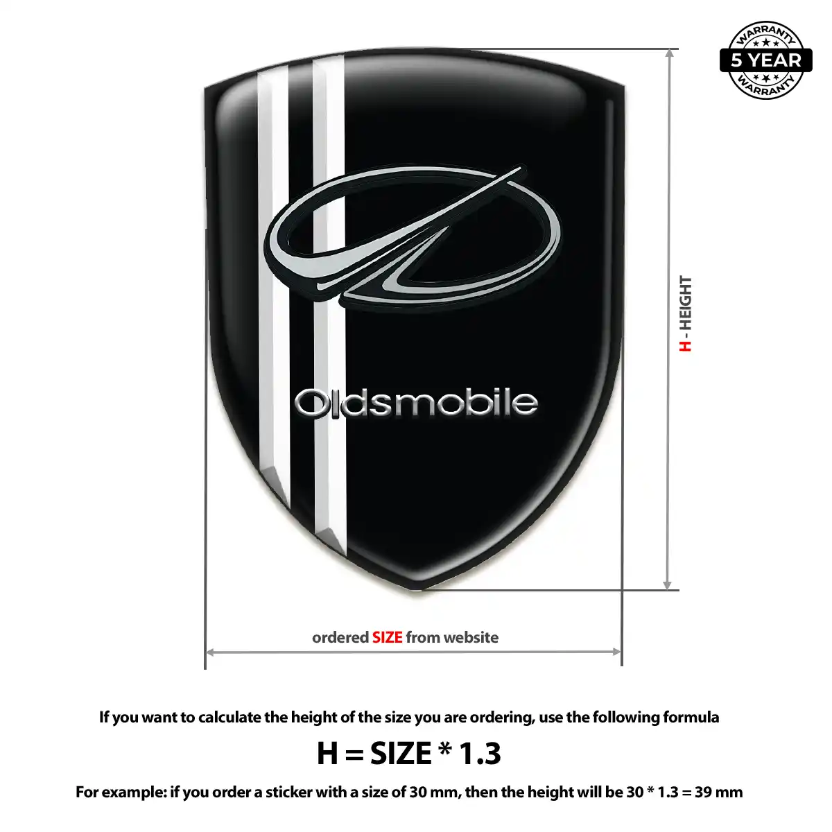 Oldsmobile Domed Car Sticker Prestige Line