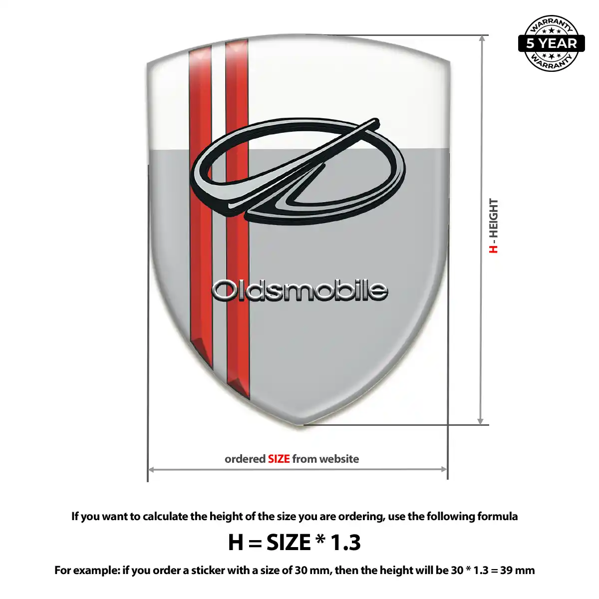 Oldsmobile Domed Car Sticker Refined Design