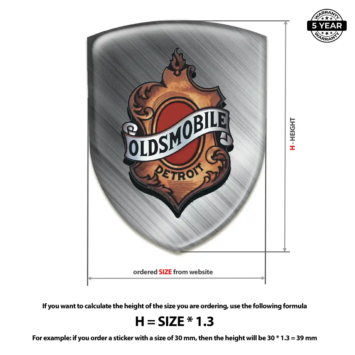 Oldsmobile Domed Car Sticker Sleek Style