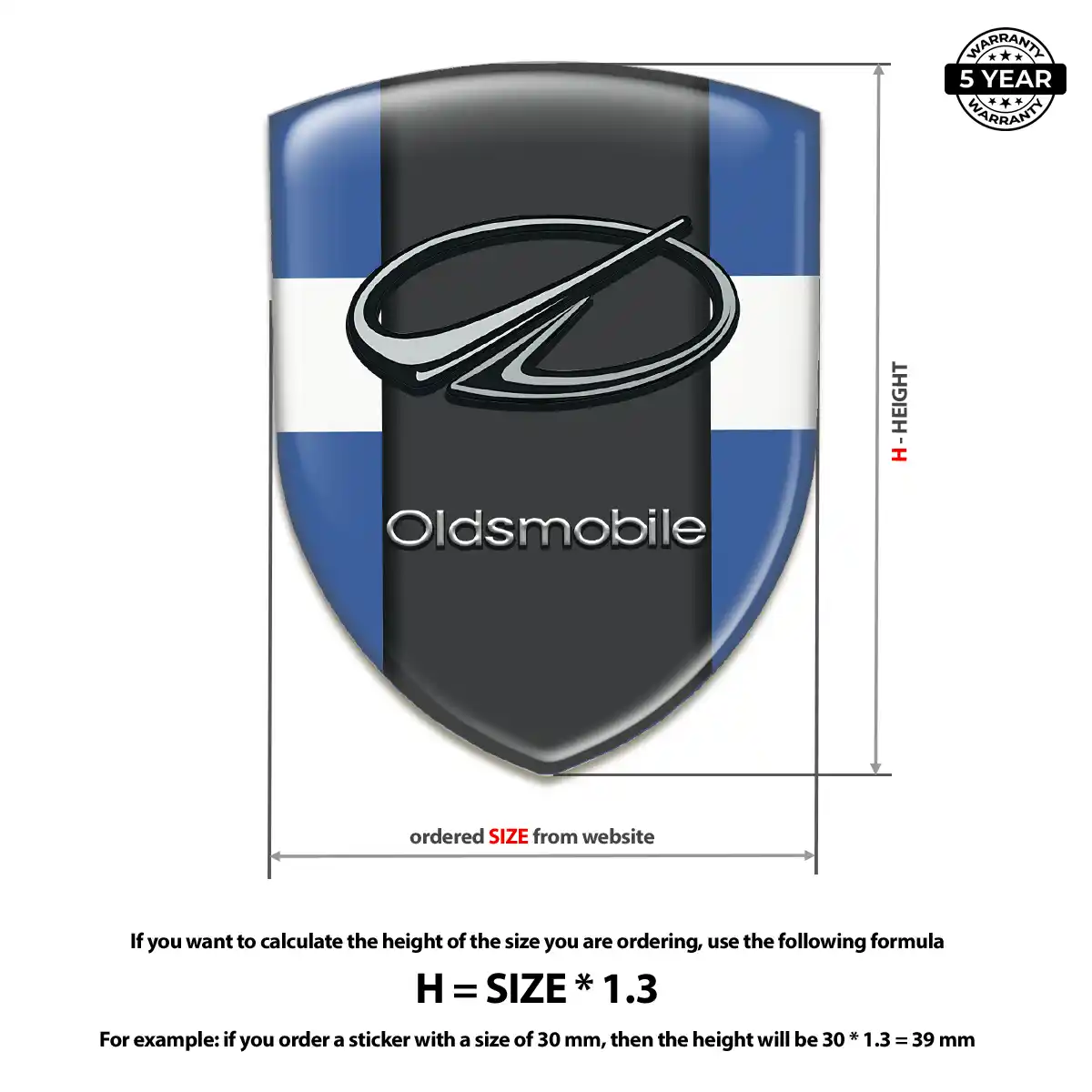 Oldsmobile Domed Car Sticker Superior Craft