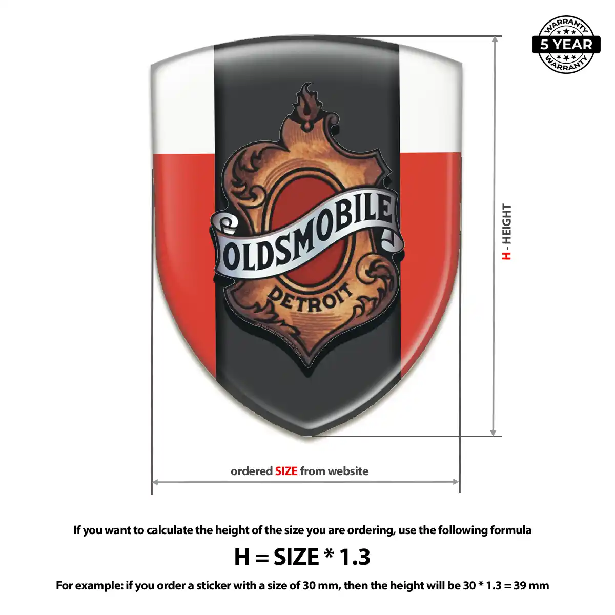 Oldsmobile Domed Decal Cabin Style