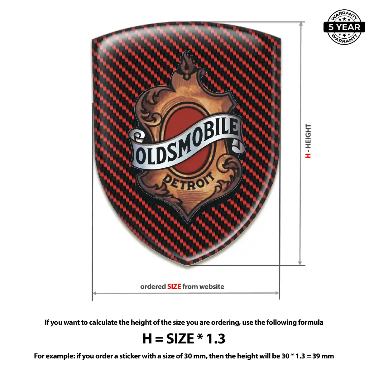 Oldsmobile Domed Decal Deluxe Edition