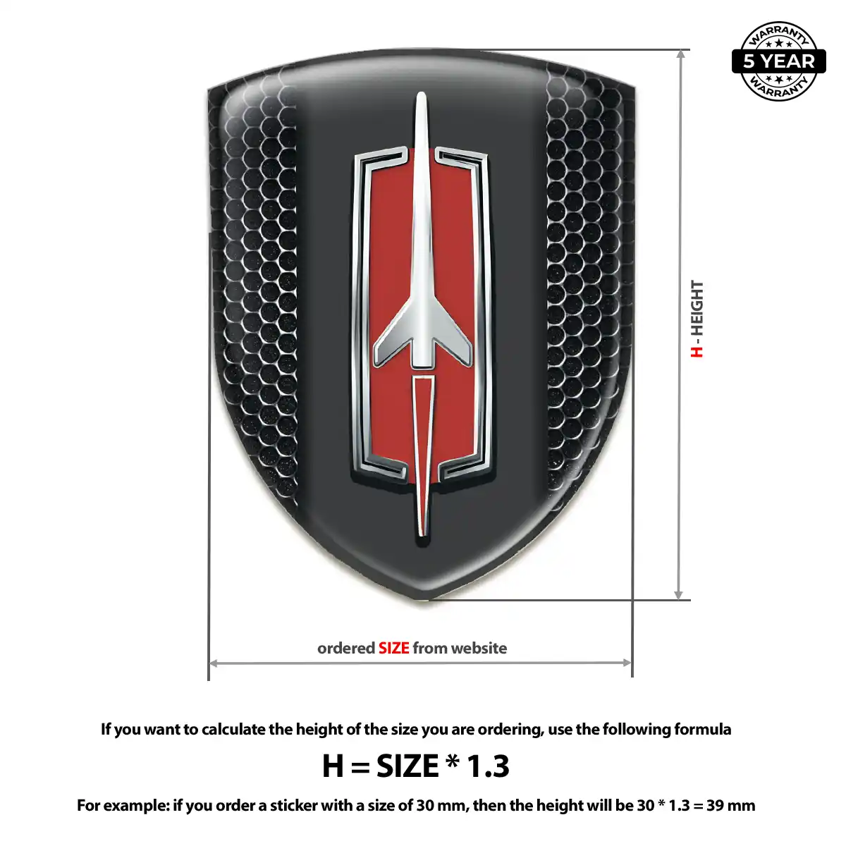 Oldsmobile Domed Decal Resin Elite