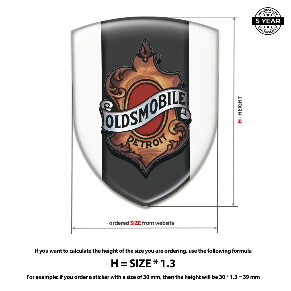 Oldsmobile Domed Decal Resin Luxe