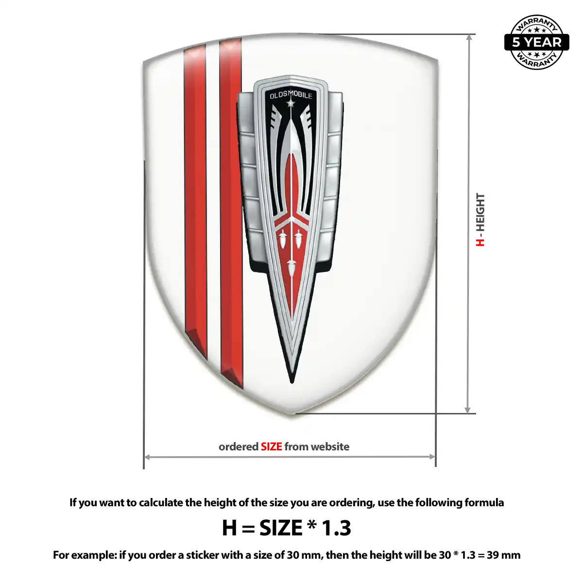 Oldsmobile Domed Decal Superior Craft