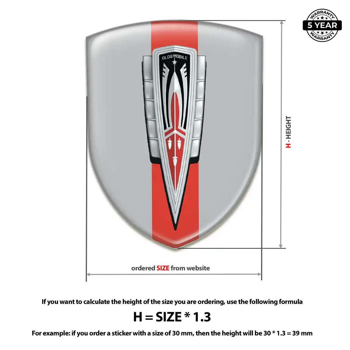 Oldsmobile Domed Emblem Elite Finish