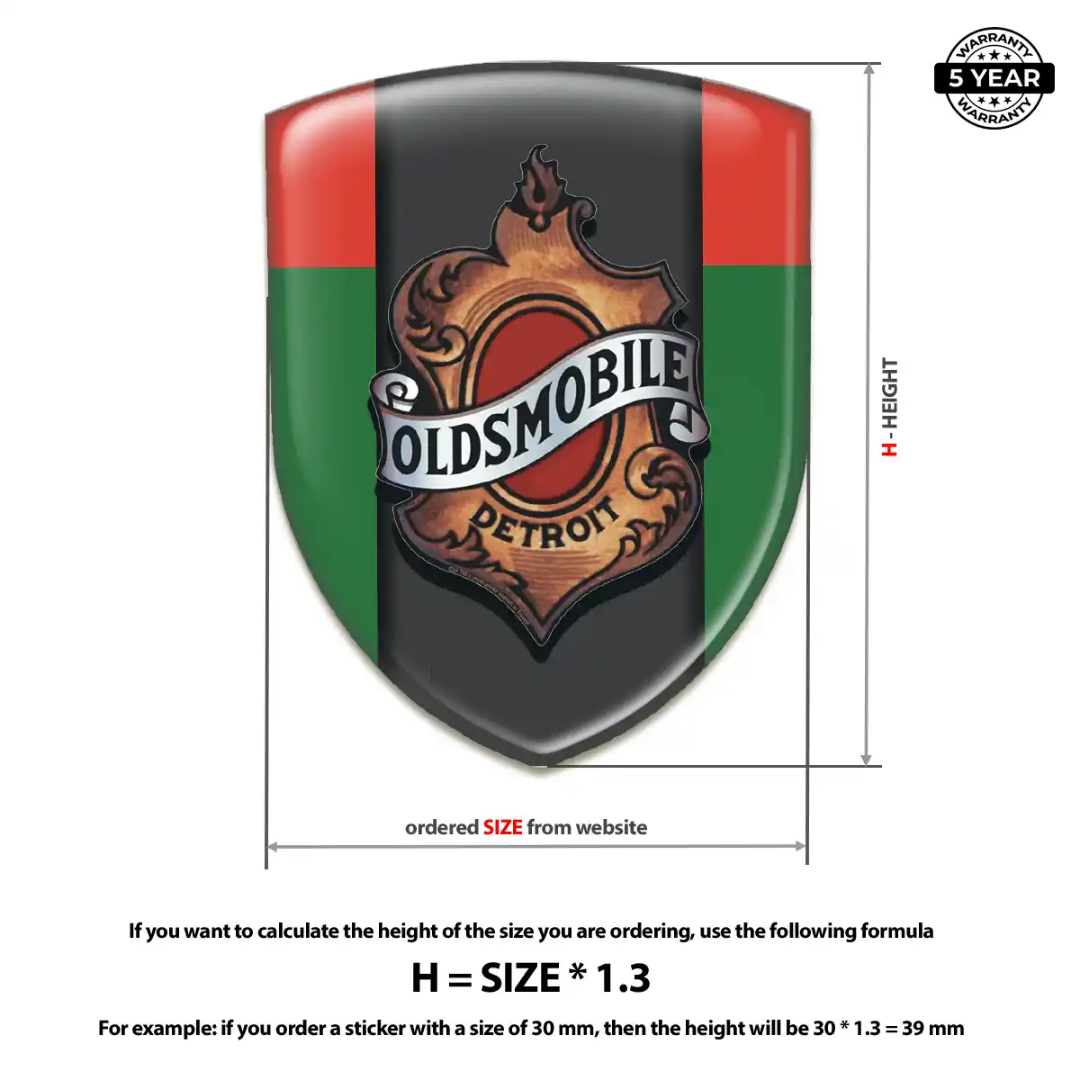 Oldsmobile Domed Emblem Premium Dome
