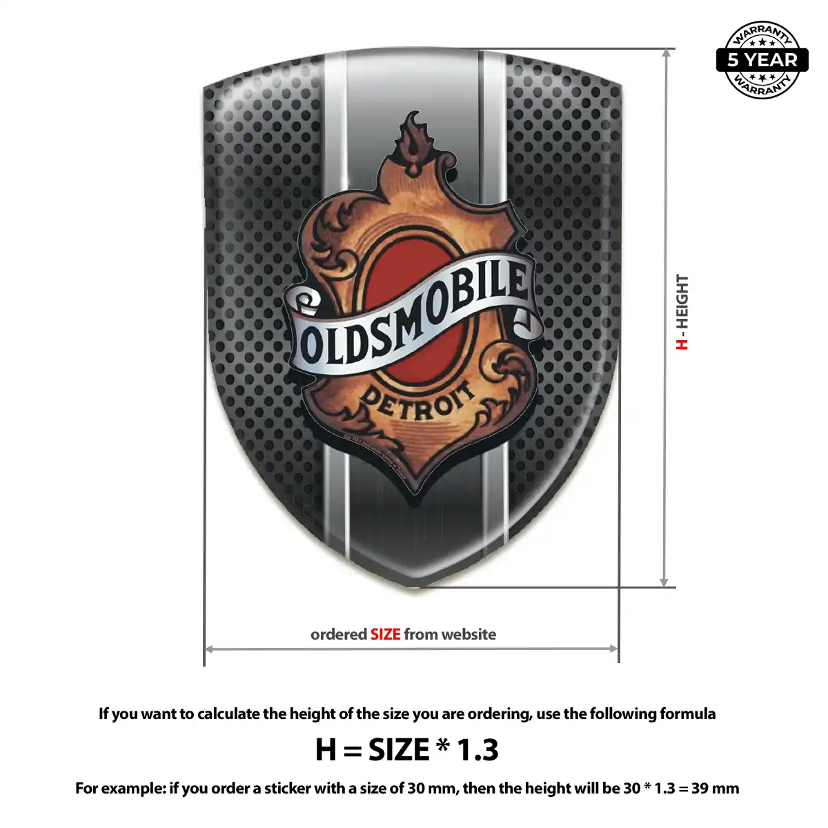 Oldsmobile Domed Emblem Prime Quality