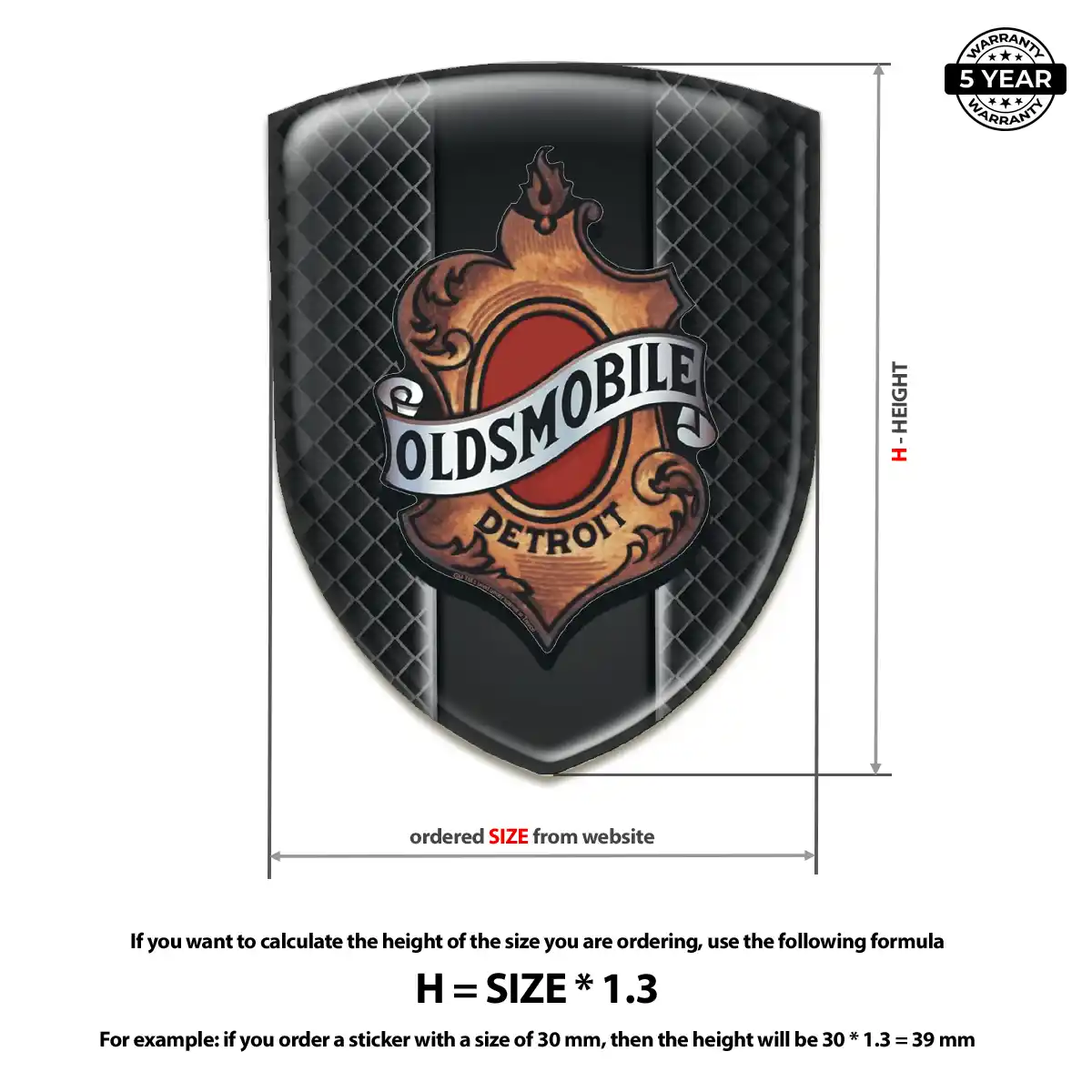 Oldsmobile Domed Emblem Resin Luxe