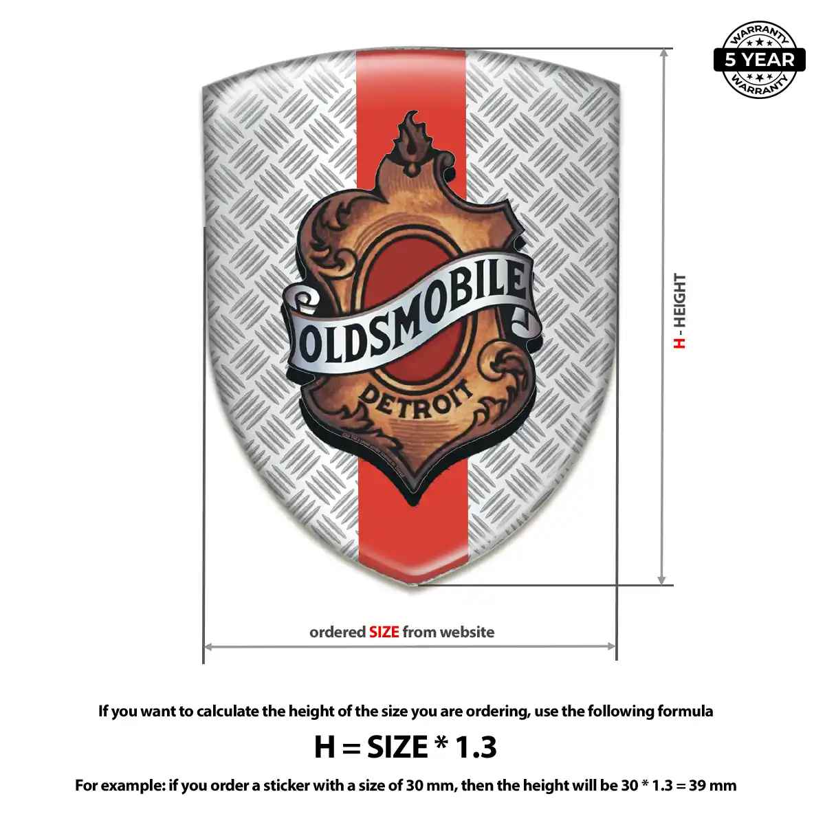 Oldsmobile Domed Logo Decal Deluxe Edition