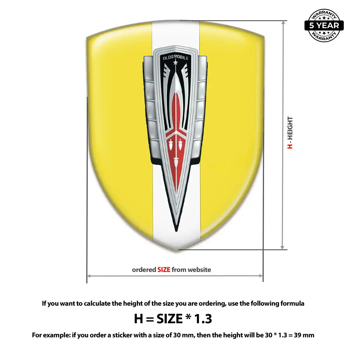 Oldsmobile Domed Logo Decal Elite Edition