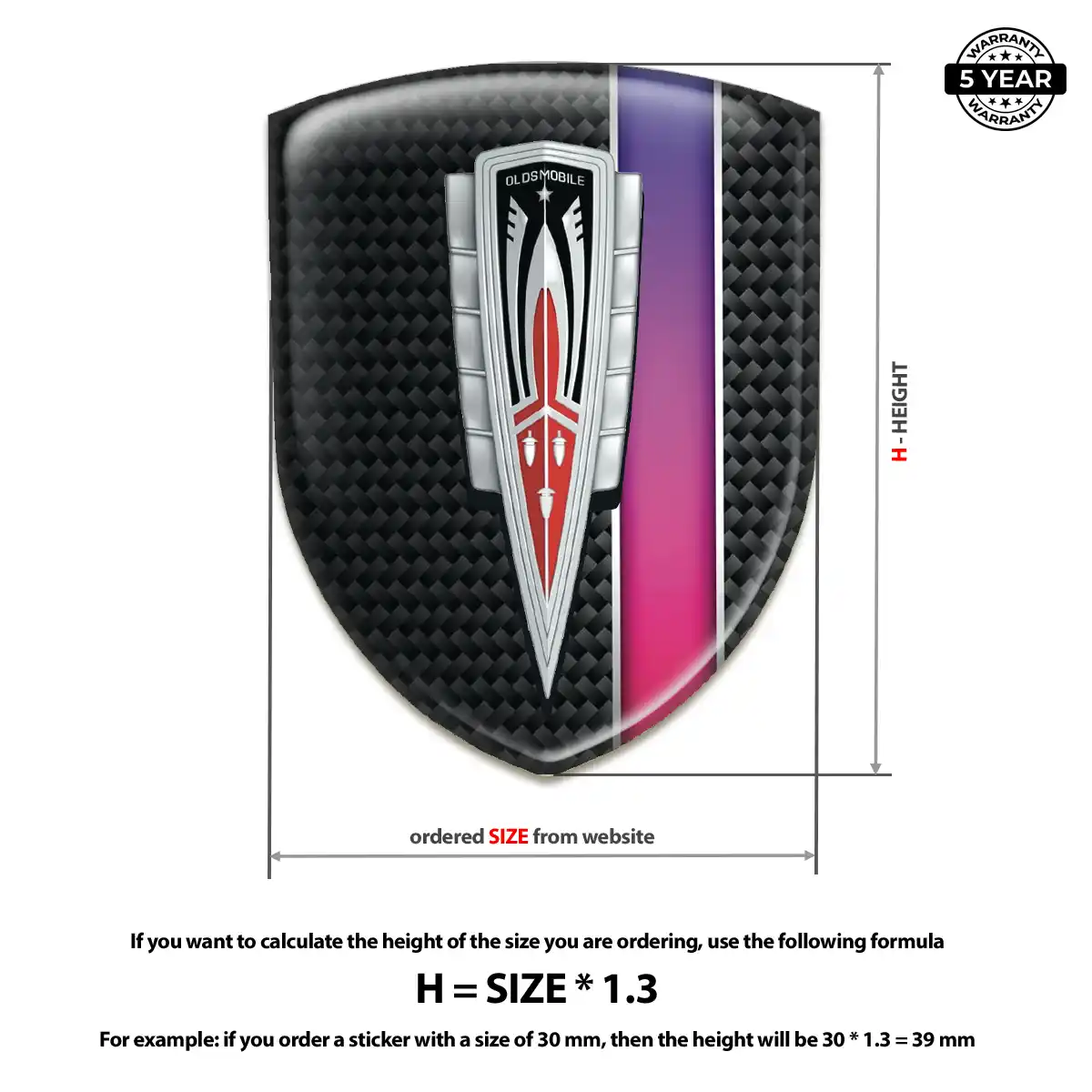 Oldsmobile Domed Logo Decal Exclusive Series