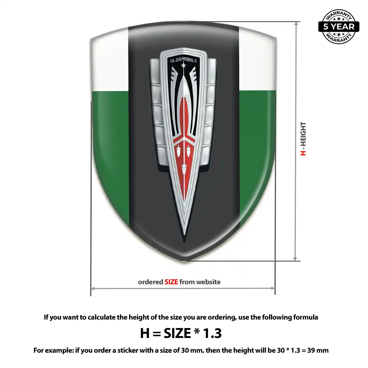Oldsmobile Domed Logo Decal Exterior Luxe