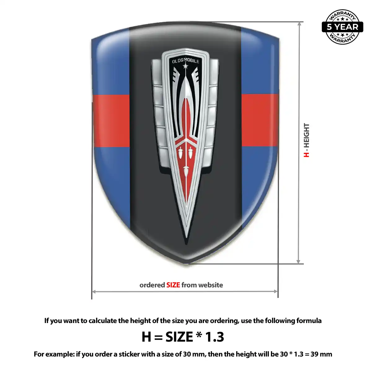 Oldsmobile Domed Logo Decal Interior Elegance