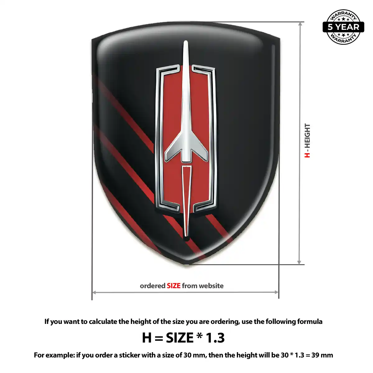 Oldsmobile Domed Logo Decal Interior Luxe