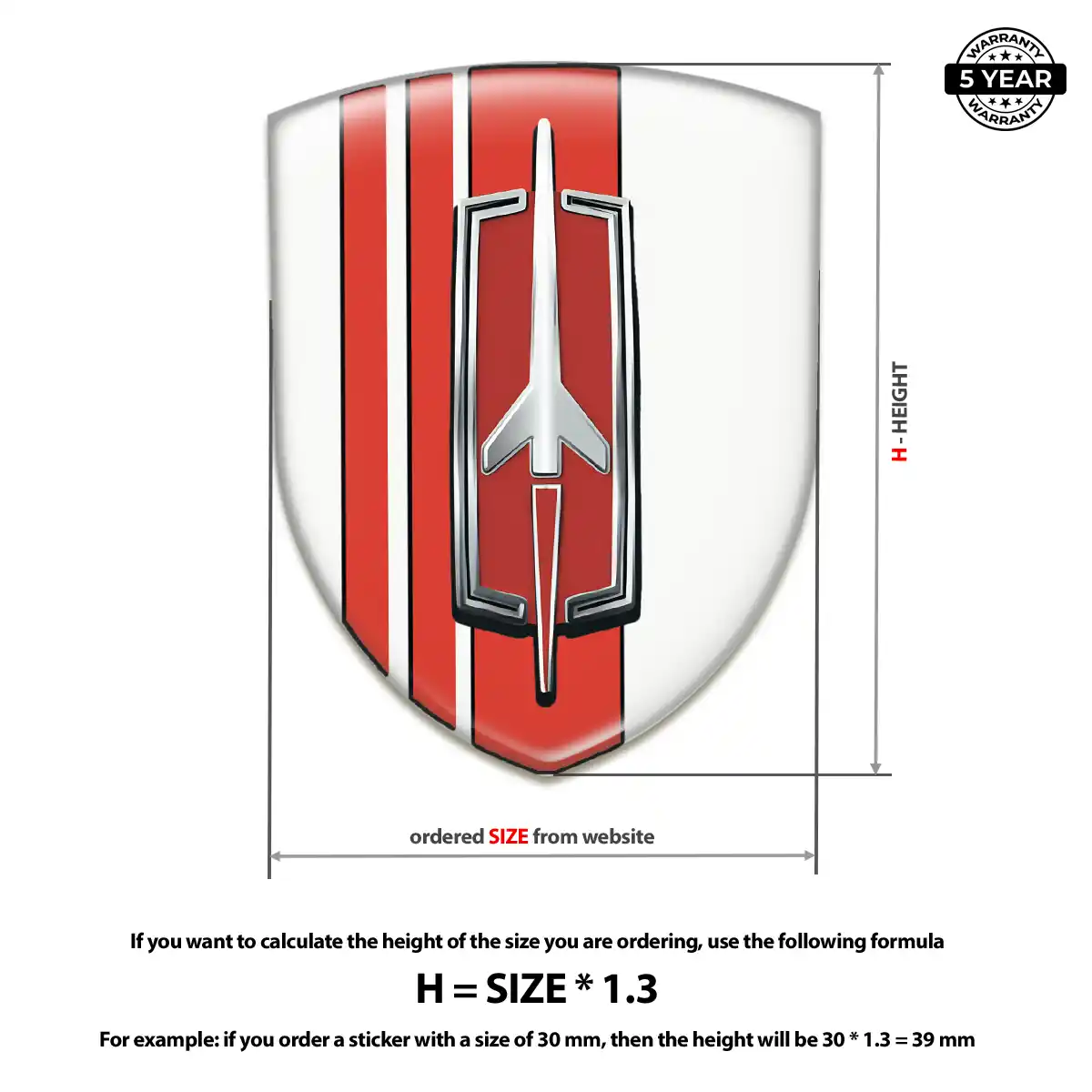 Oldsmobile Domed Logo Decal Premium Dome