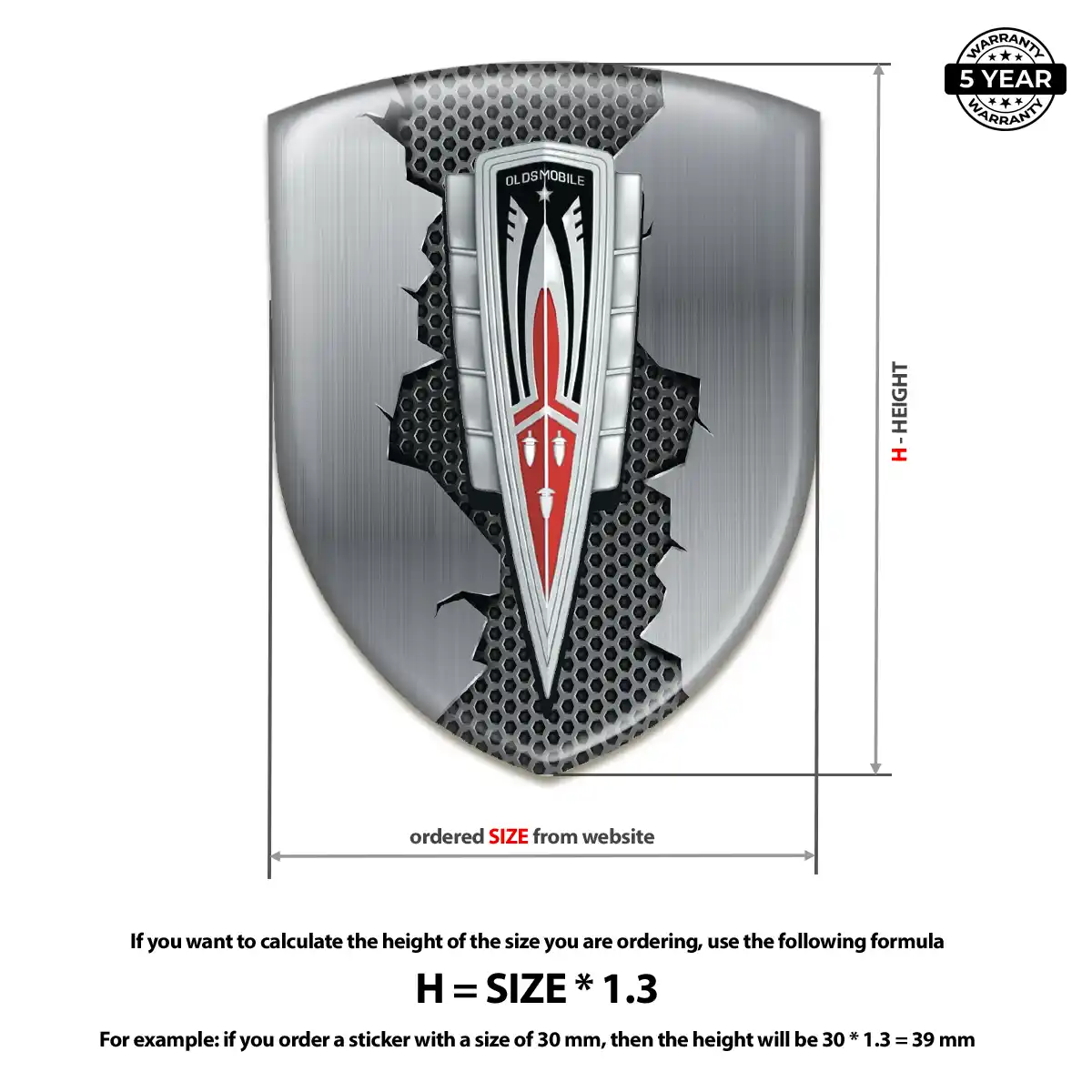 Oldsmobile Domed Logo Decal Prestige Line