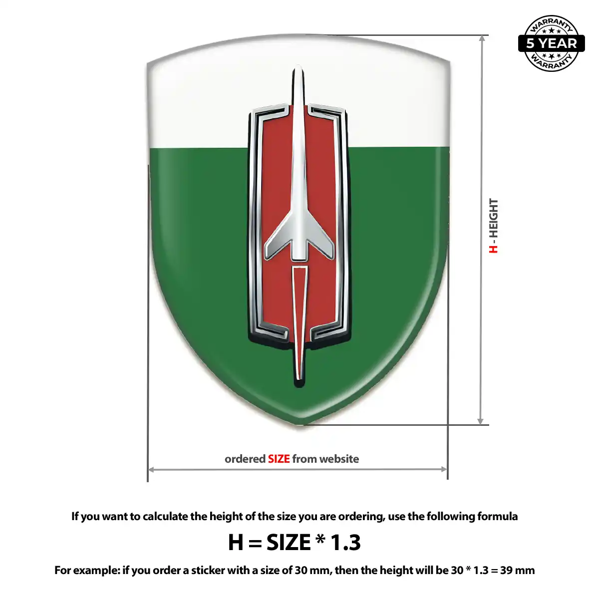 Oldsmobile Domed Logo Decal Resin Luxe