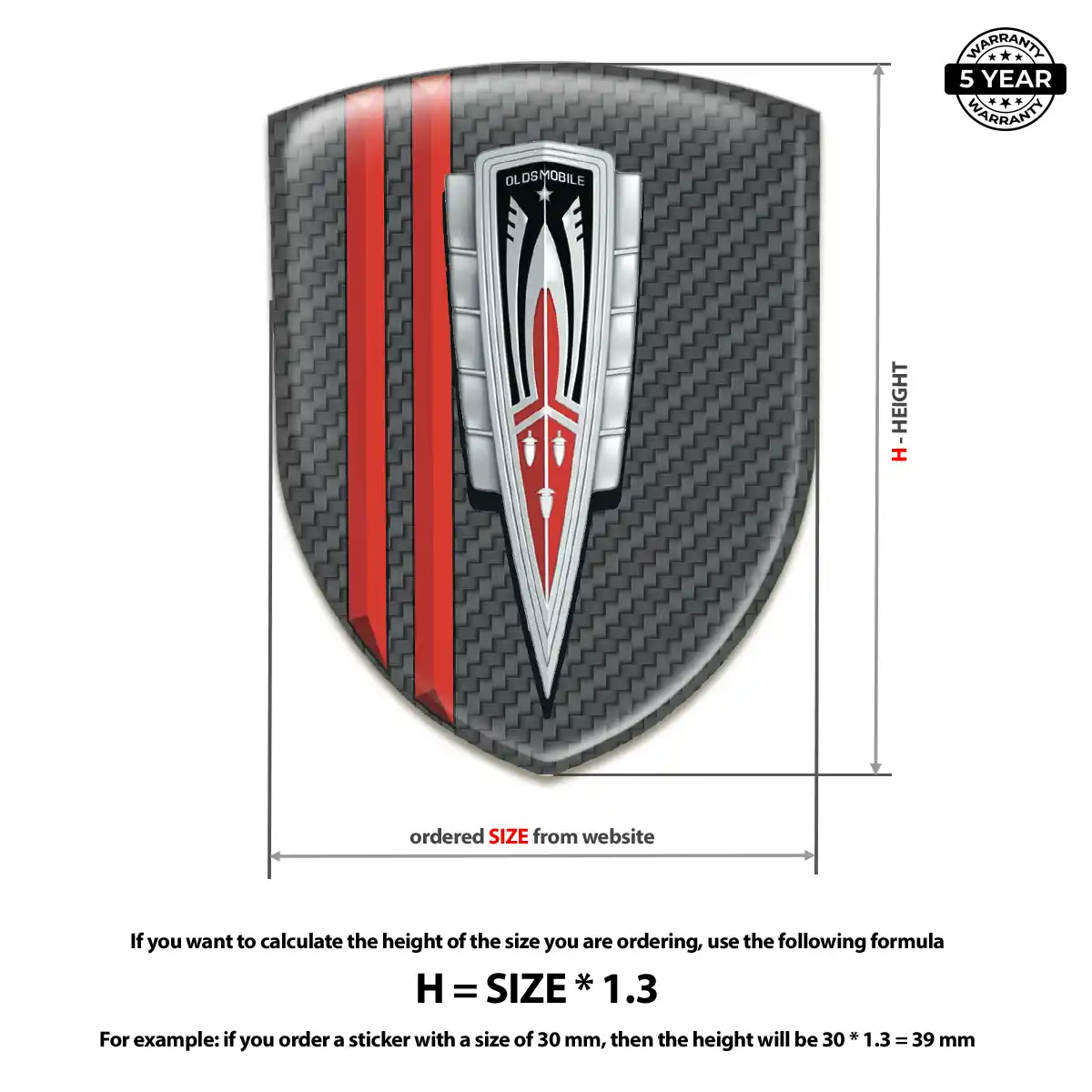 Oldsmobile Domed Logo Decal Sleek Style
