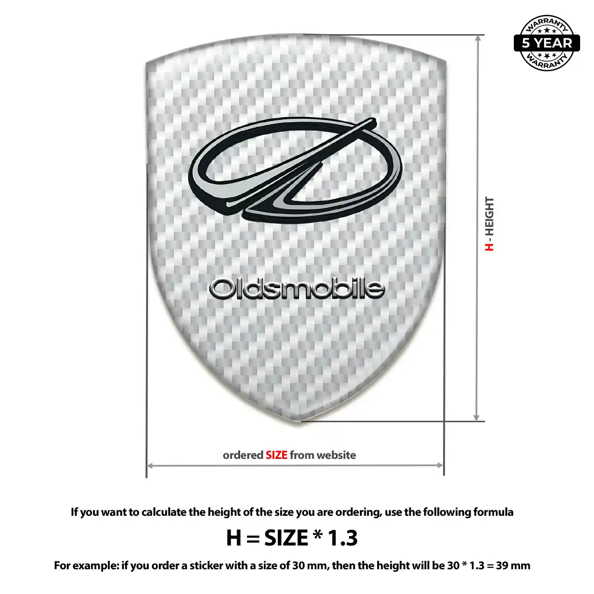 Oldsmobile Domed Logo Sticker Cabin Style