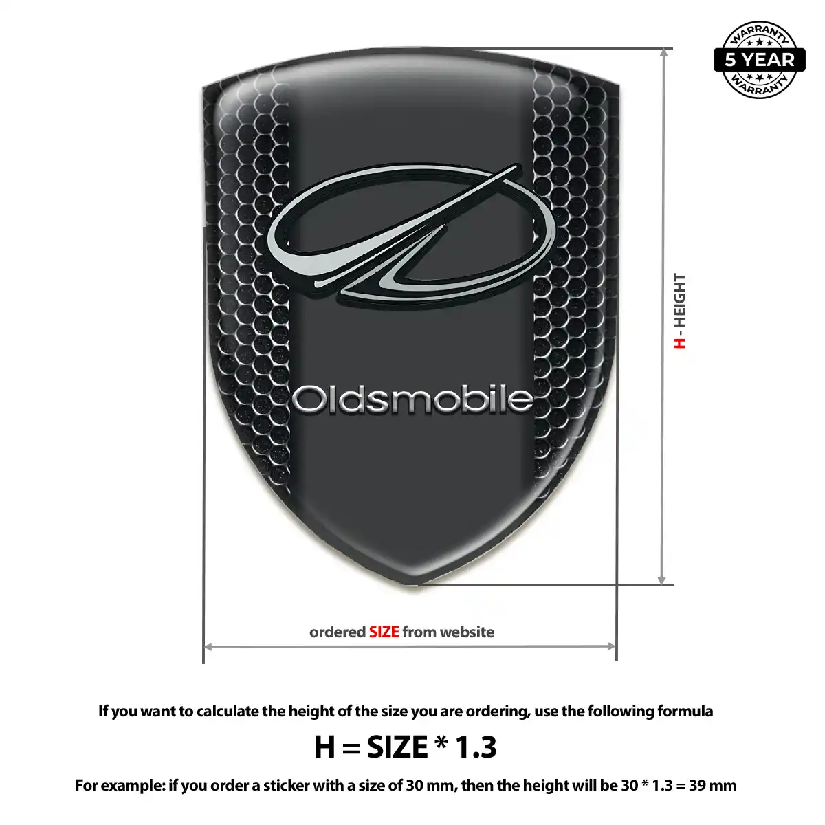 Oldsmobile Domed Logo Sticker Deluxe Edition