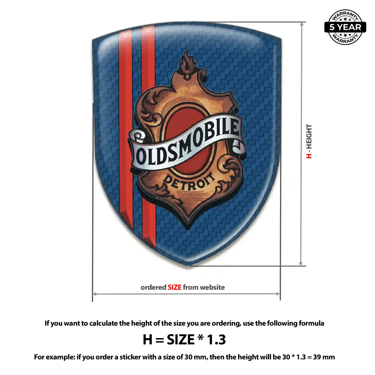 Oldsmobile Domed Logo Sticker Exclusive Series