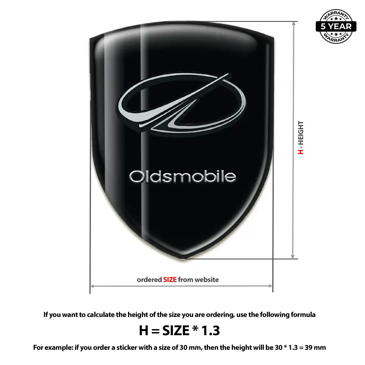 Oldsmobile Domed Logo Sticker Opulent Line