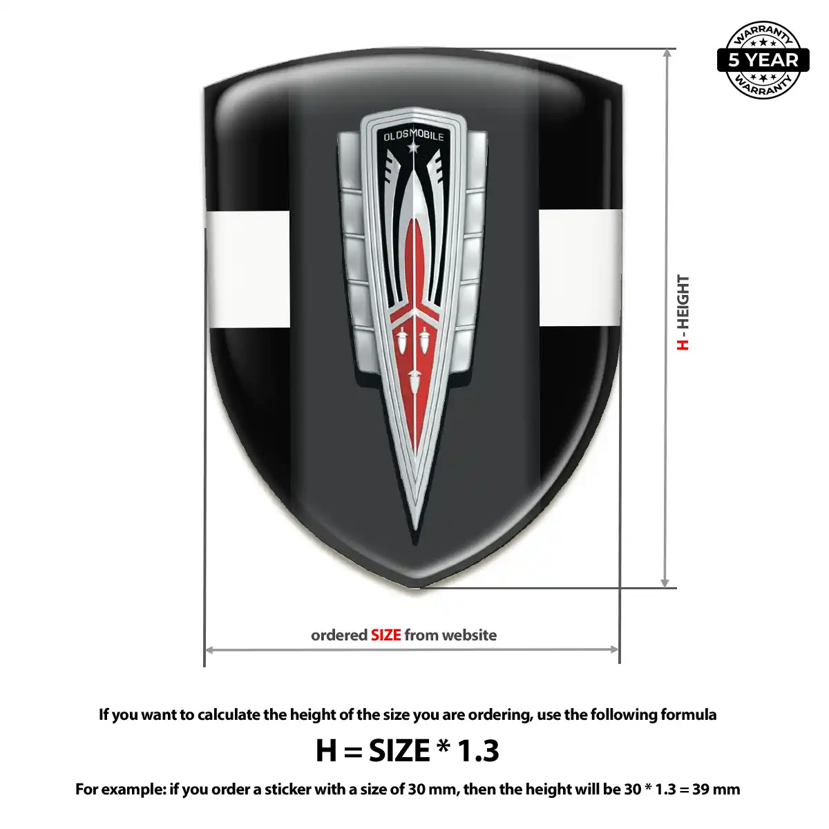 Oldsmobile Domed Logo Sticker Prestige Line