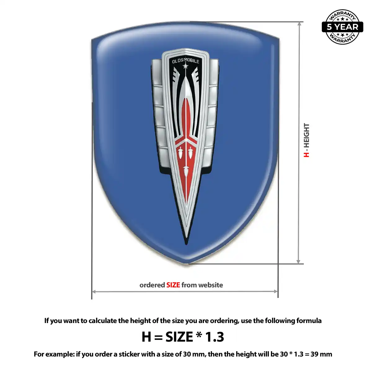 Oldsmobile Domed Logo Sticker Resin Elite