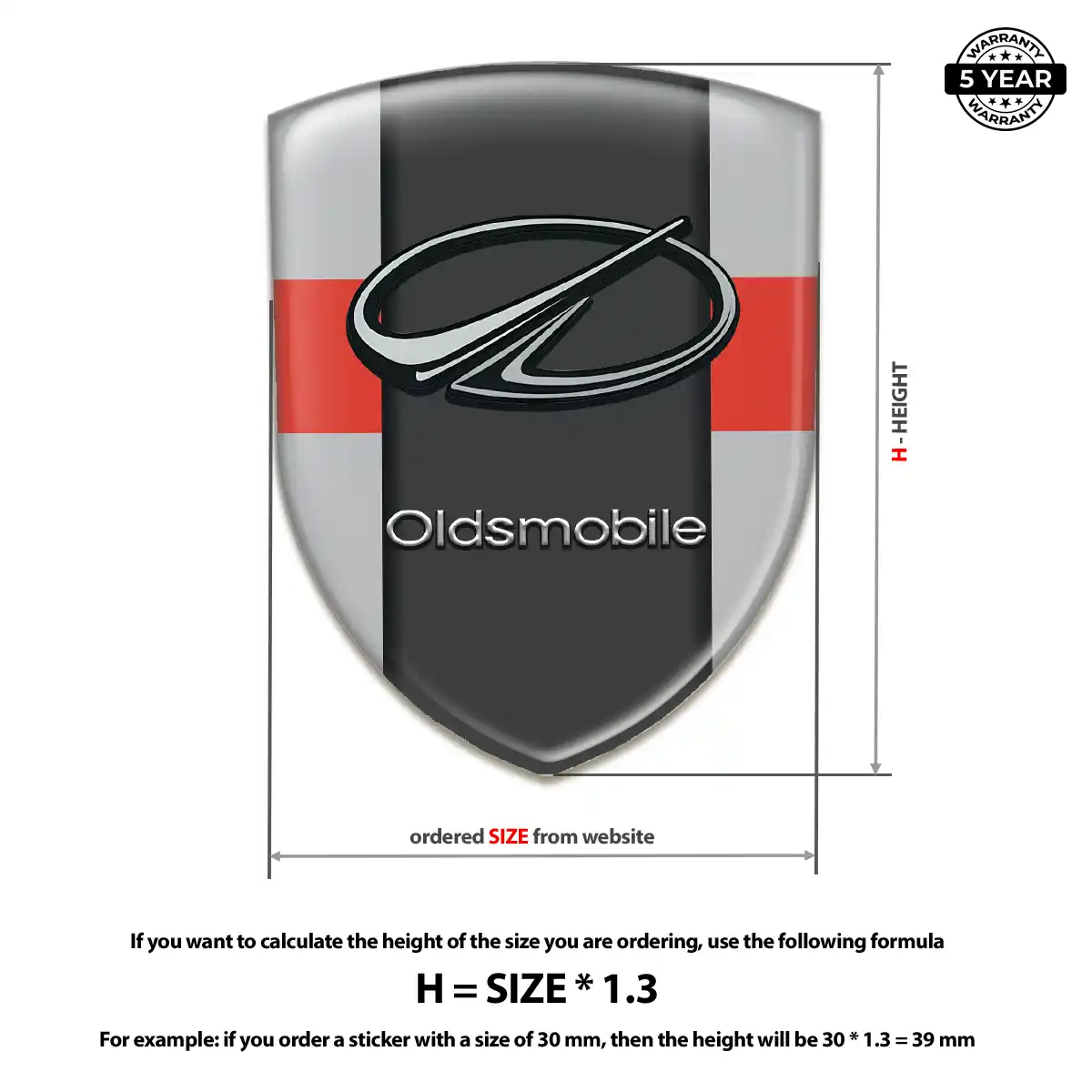 Oldsmobile Domed Logo Sticker Resin Luxe