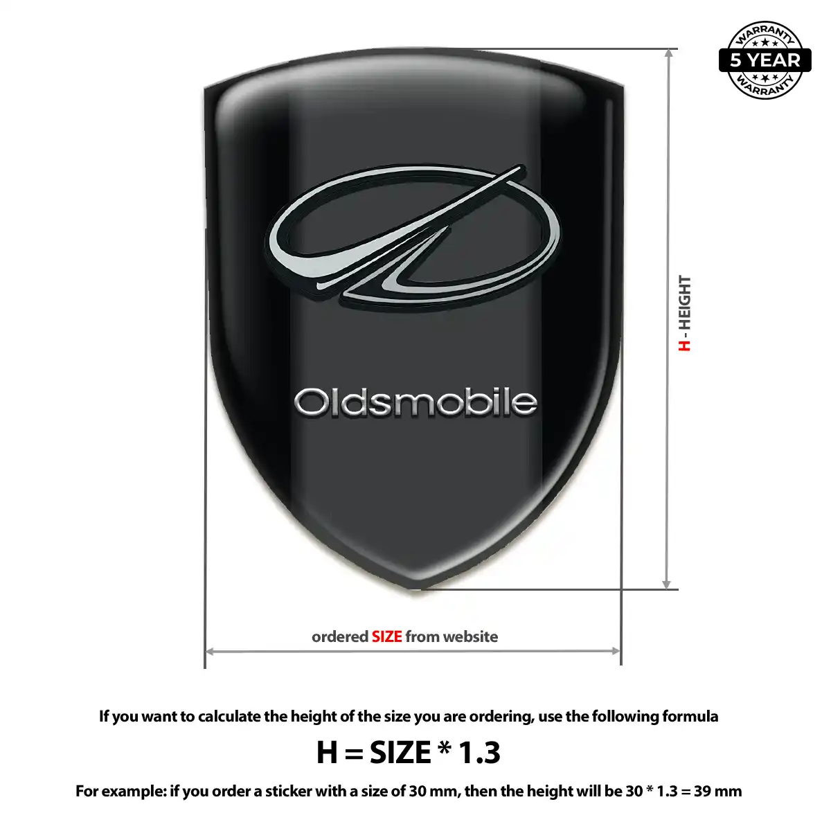 Oldsmobile Domed Logo Sticker Sleek Style